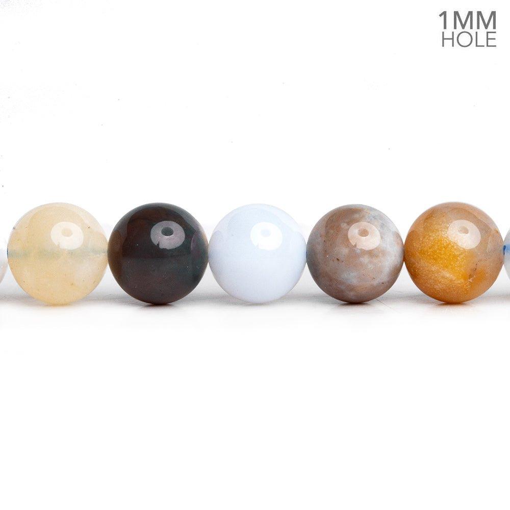 8mm Turkish Chalcedony w/ Matrix Plain Round Beads 15 inch 45 pieces - The Bead Traders