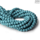 8mm Turquoise Blue Lava Rock plain rounds 16 inch 51 beads - The Bead Traders