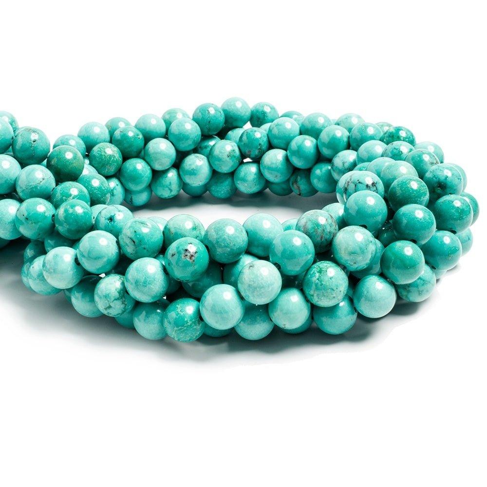 8mm Turquoise Magnesite plain round Beads 15.5 inch 52 pieces - The Bead Traders