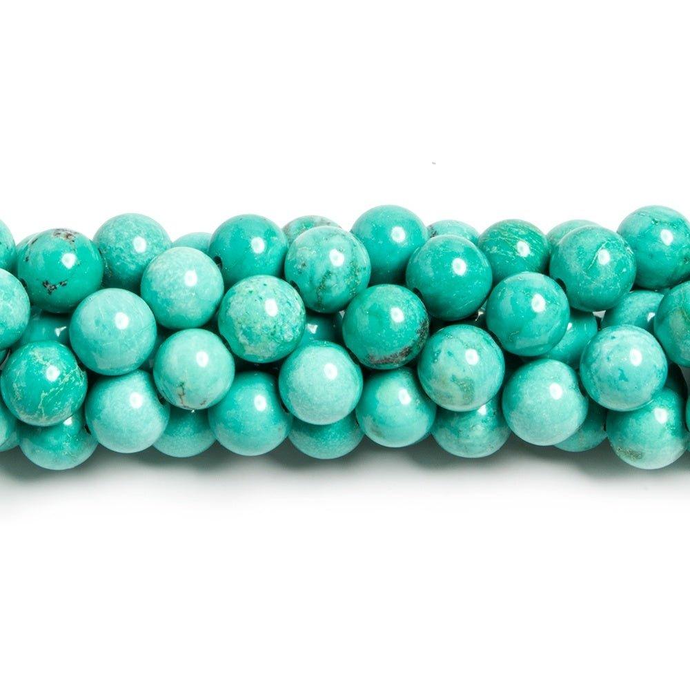 8mm Turquoise Magnesite plain round Beads 15.5 inch 52 pieces - The Bead Traders
