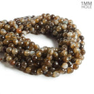 8mm Walnut Brown Agate faceted round beads 14.5 inch 47 pieces - The Bead Traders