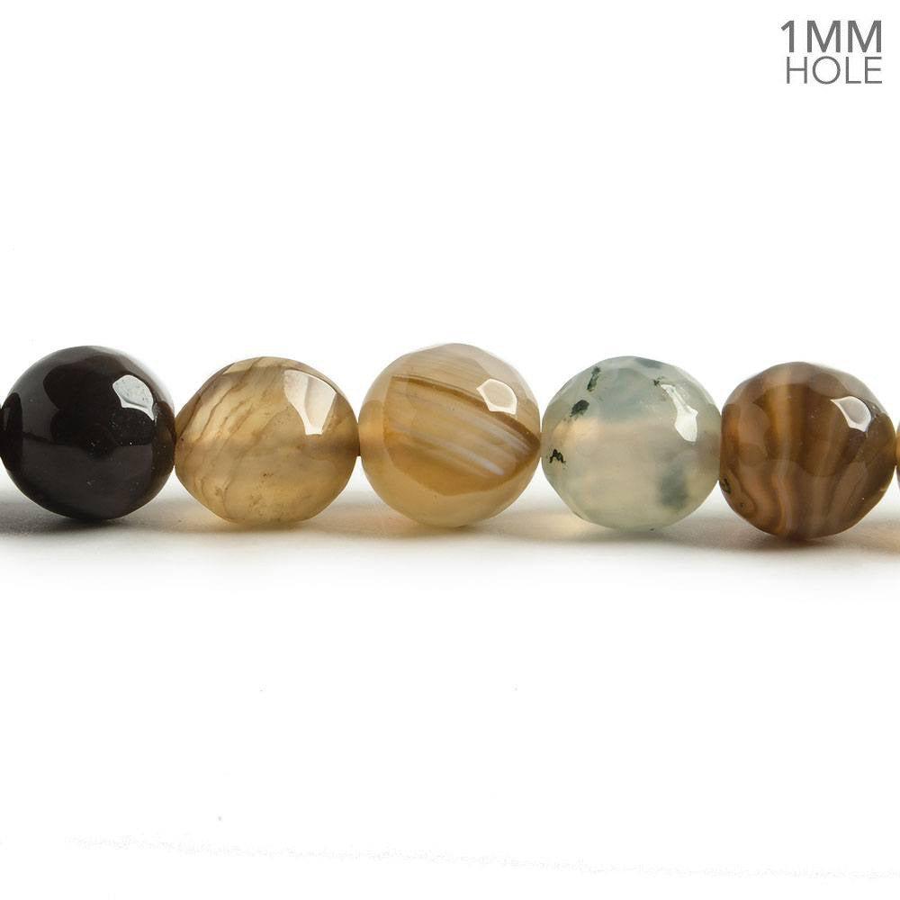 8mm Walnut Brown Agate faceted round beads 14.5 inch 47 pieces - The Bead Traders