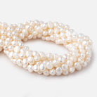 8mm White Baroque Freshwater Pearls 16 inch 55 pieces - The Bead Traders