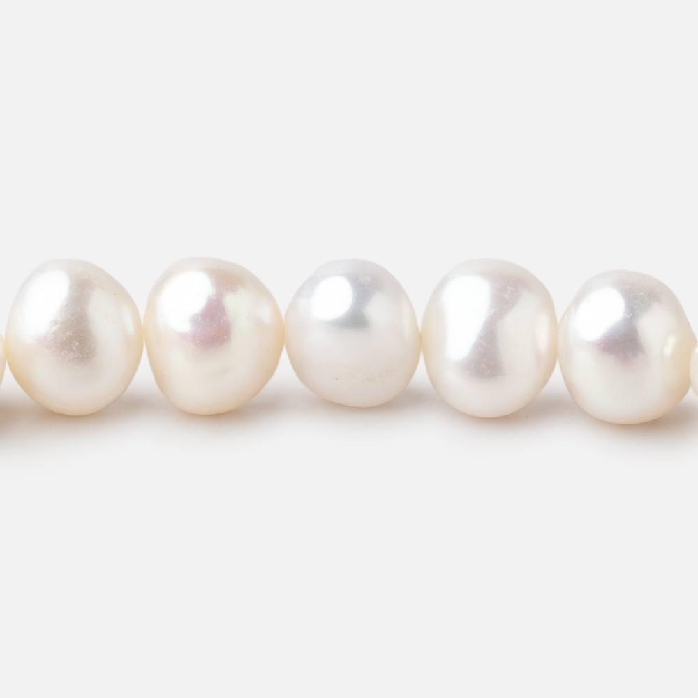 8mm White Baroque Freshwater Pearls 16 inch 55 pieces - The Bead Traders