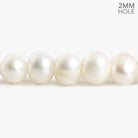 8mm White Large Hole Off Round Freshwater Pearls 8 inch 27 pieces - The Bead Traders