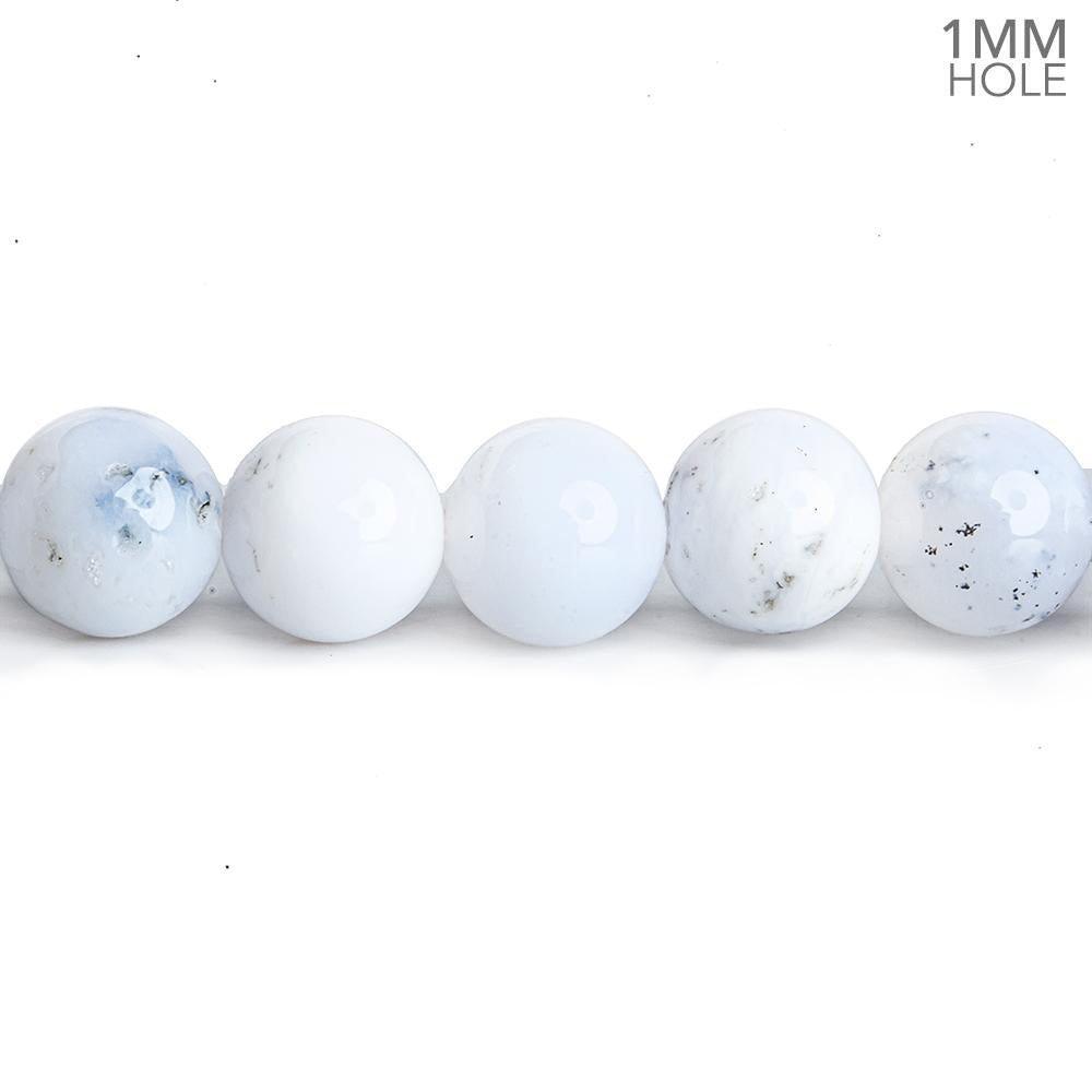 8mm White Opal Plain Round Beads 16 inches 54 pieces - The Bead Traders