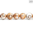 8mm White & Orange Evil Eye Agate 15 inch 47 pieces - The Bead Traders