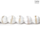 8mm White & Tan Stripe Tibetan Agate faceted rounds 15 inch 48 beads - The Bead Traders