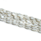 8x3.5mm Mother of Pearl Silver Chain - Lot of 5ft - The Bead Traders