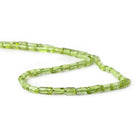 8x3mm Peridot Plain Tube Beads 14 inch - The Bead Traders