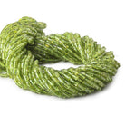8x3mm Peridot Plain Tube Beads 14 inch - The Bead Traders