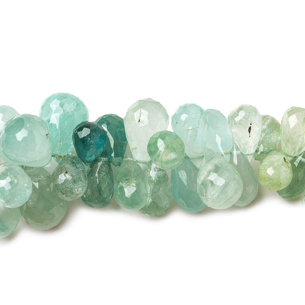 8x4-12x8mm Multi Beryl Faceted Tear Drop Briolettes 8 inches 86 pieces - The Bead Traders