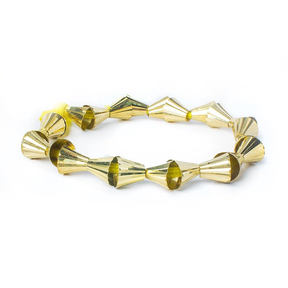 8x4mm Brass Fluted Cone Beads, 8 inch - The Bead Traders
