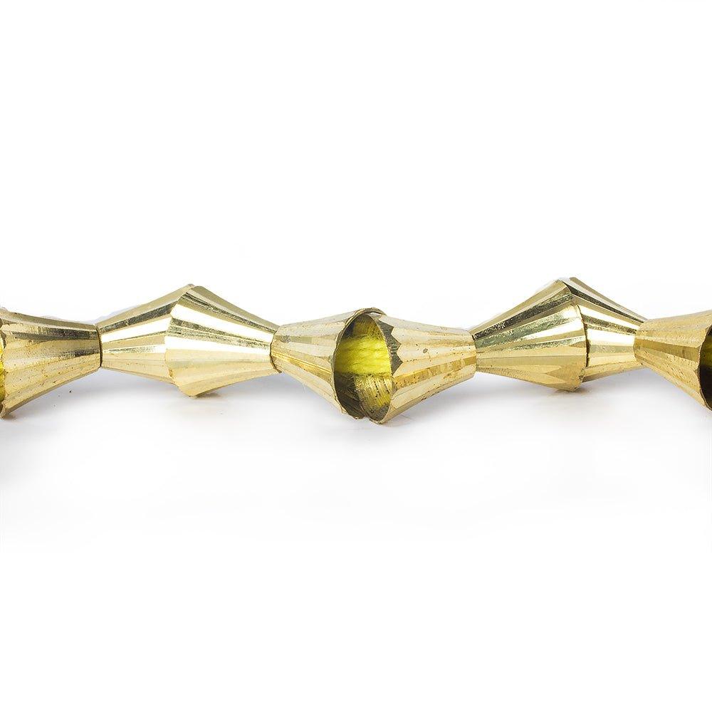 8x4mm Brass Fluted Cone Beads, 8 inch - The Bead Traders