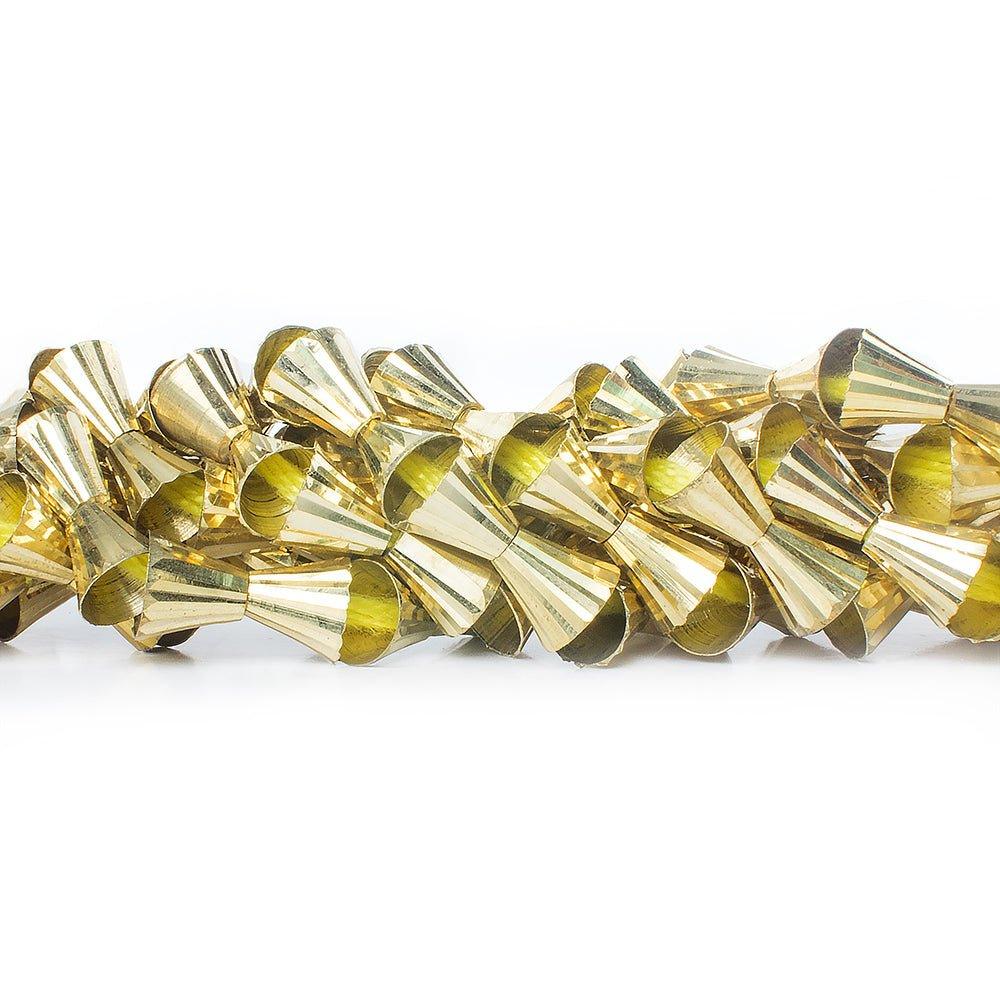 8x4mm Brass Fluted Cone Beads, 8 inch - The Bead Traders