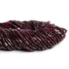 8x4mm Rhodolite Garnet Handcut Tubes 14 inch 45 beads - The Bead Traders