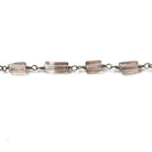 8x4mm Smoky Quartz plain rectangle Black Gold Chain sold by the foot - The Bead Traders
