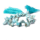 8x5-11x6mm Larimar & Matrix plain pears 8 inch 50 beads - The Bead Traders
