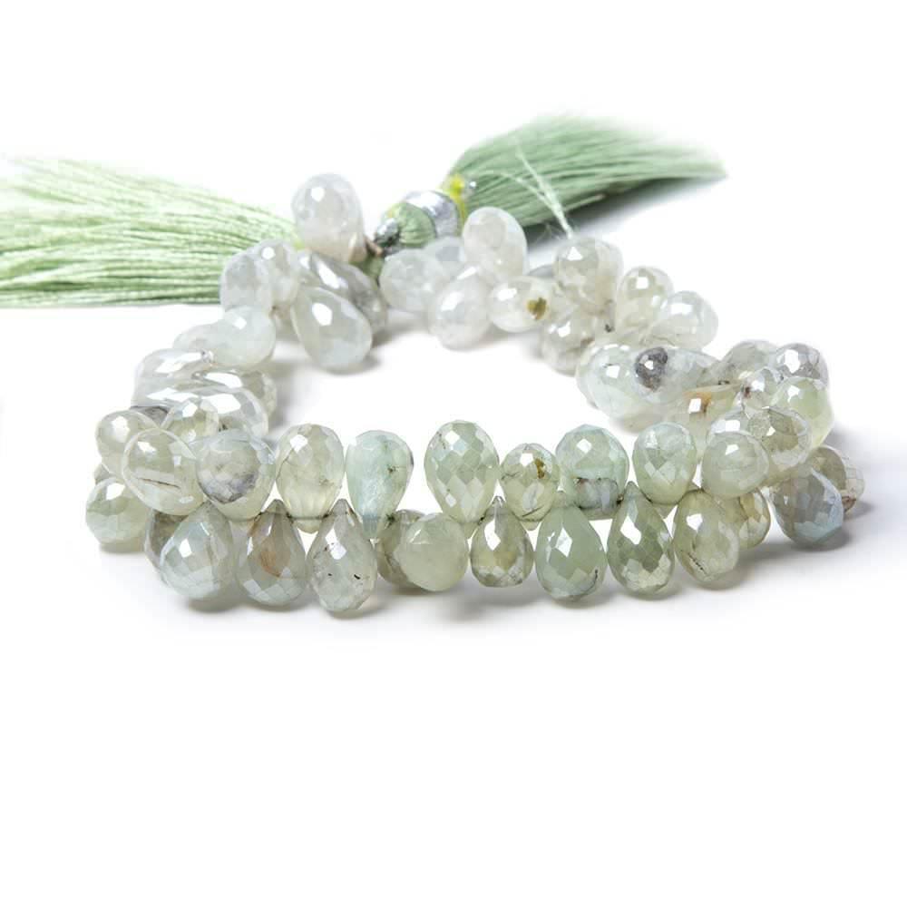 8x5-9x5mm Mystic Prehnite faceted tear drop beads 8 inch 75 pieces - The Bead Traders