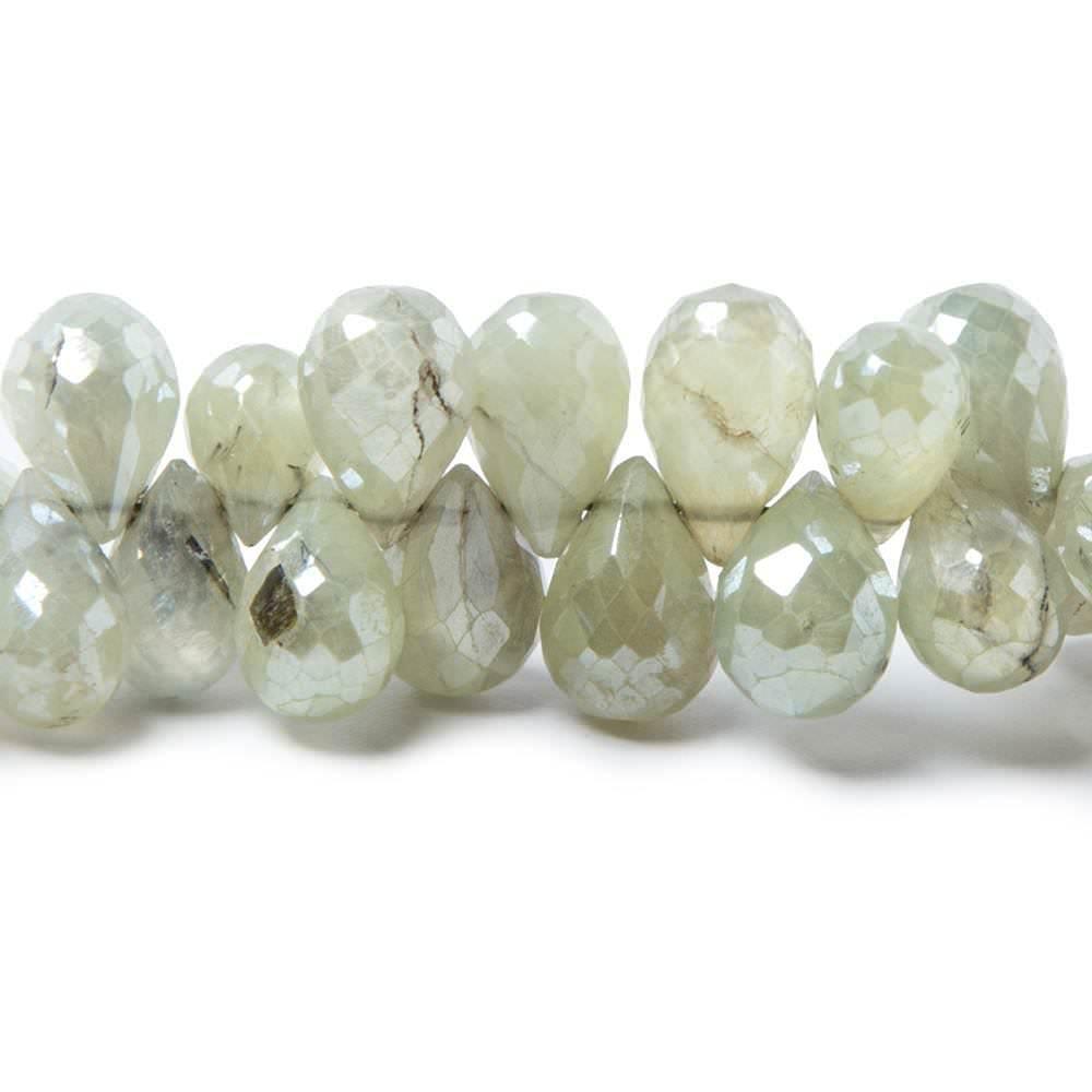 8x5-9x5mm Mystic Prehnite faceted tear drop beads 8 inch 75 pieces - The Bead Traders