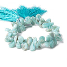 8x5-9x7mm Larimar & Matrix plain pear beads 8 inch 53 pieces - The Bead Traders