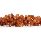 8x5mm Mandarin Garnet Carved Teardrops 7 inch 80 beads - The Bead Traders