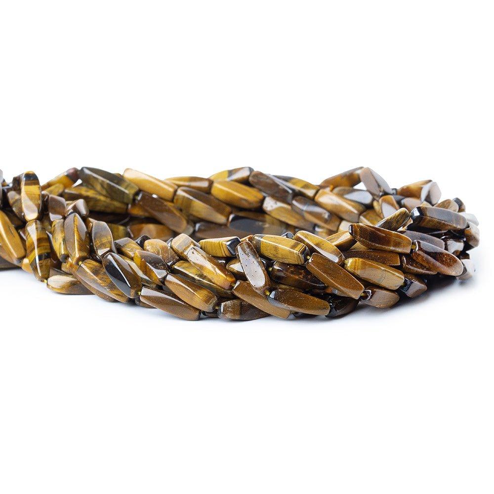 8x5mm Tiger Eye Faceted Rectangle Beads 14 inch - The Bead Traders