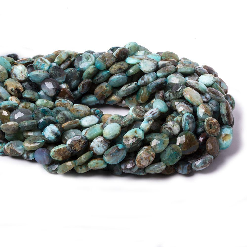 8x6-10x6mm Blue Peruvian Opal faceted oval beads 13 inch 34 pieces - The Bead Traders