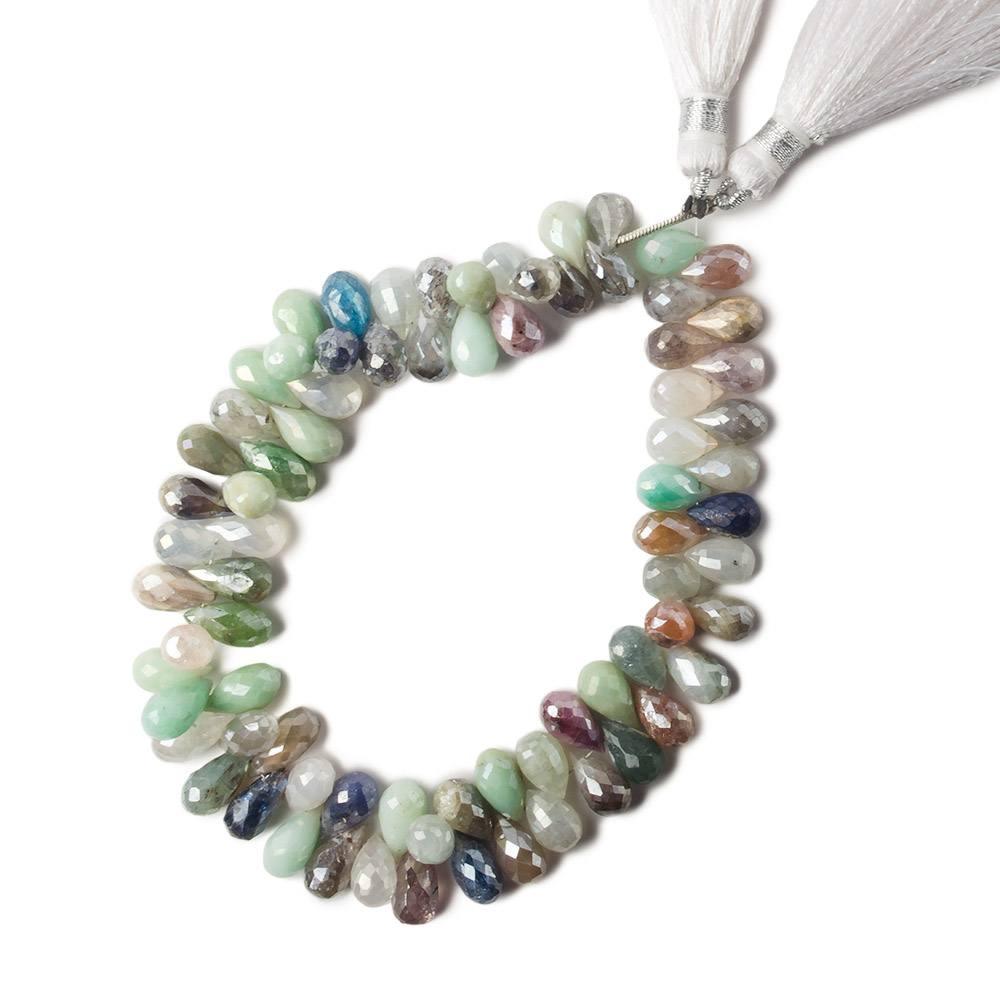 8x6-10x6mm Mystic Multi-Gemstone faceted teardrops 77 pieces 8 inch - The Bead Traders