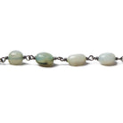 8x6-10x7mm Blue Peruvian Opal nugget Black Chain by the foot 19pcs - The Bead Traders