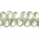 8x6-10x7mm Green HydroQuartz faceted pear briolettes 6 inch - The Bead Traders