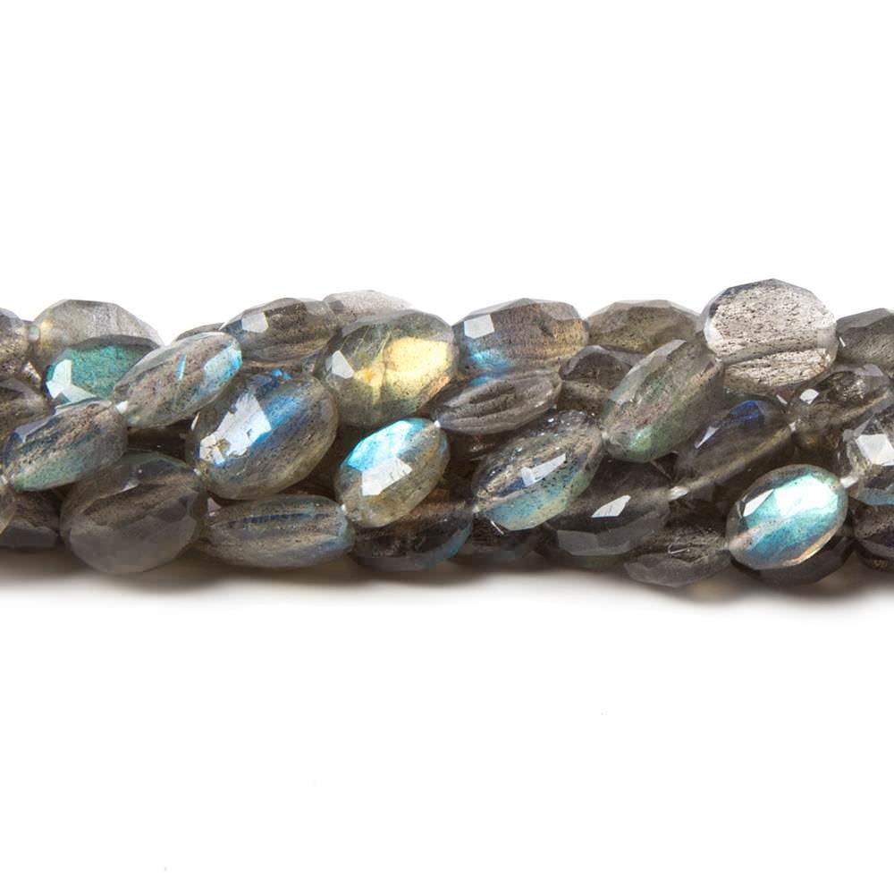 8x6-10x7mm Labradorite Faceted Oval Beads 14 inch 41 pieces - The Bead Traders