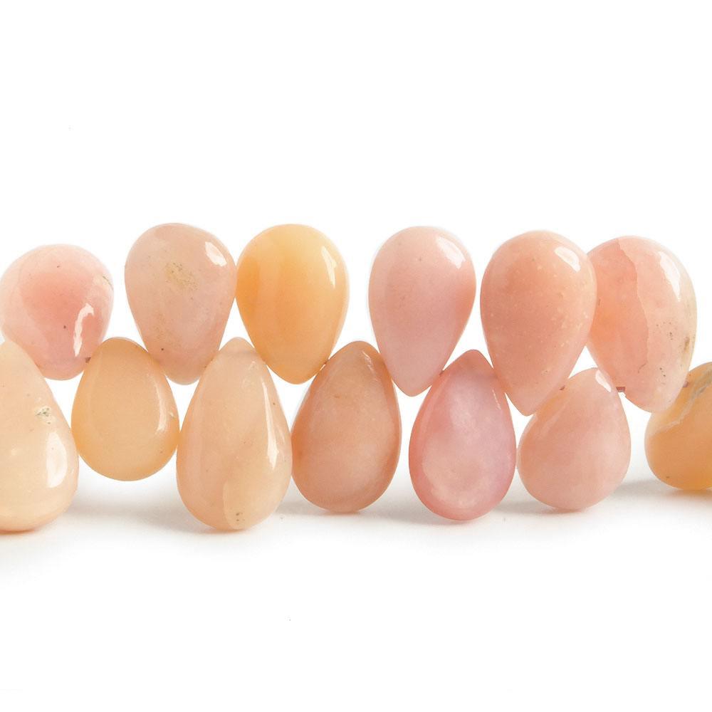 8x6-10x7mm Pink Peruvian Opal plain pear beads 6 inch 50 pieces - The Bead Traders