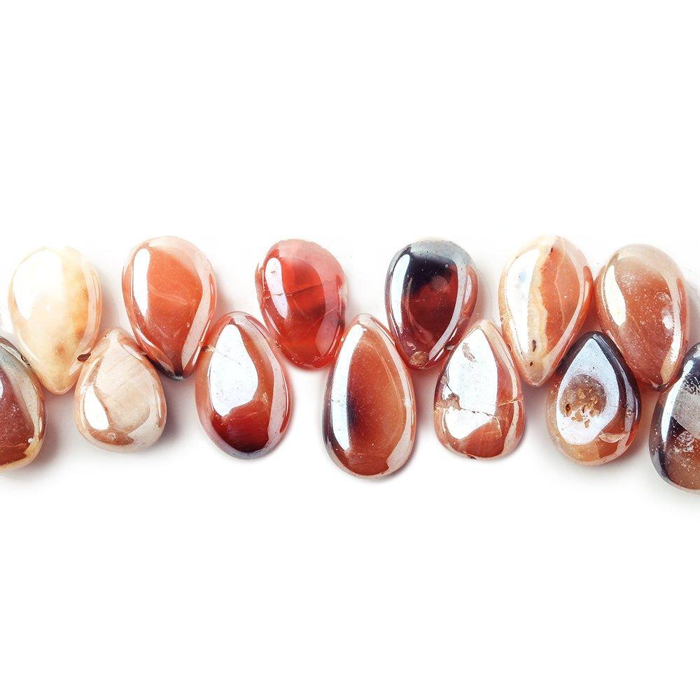 8x6-11x6mm Mystic Carnelian plain pear beads 8 inch 49 pieces - The Bead Traders