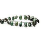 8x6-11x7mm Emerald Faceted Pear beads 8 inch 25 pieces - The Bead Traders