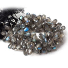 8x6-11x7mm Labradorite Faceted Pear Beads 8 inch 50 pieces - The Bead Traders