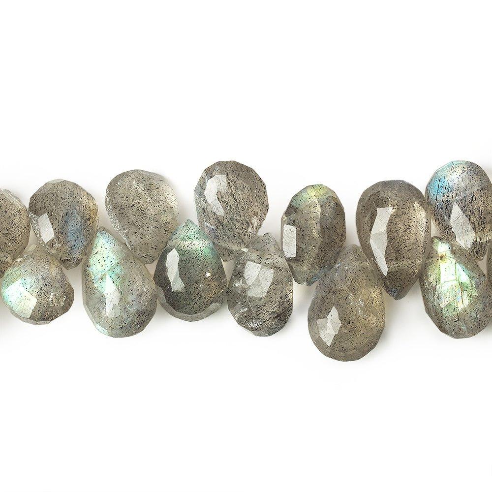 8x6-11x7mm Labradorite Pear Faceted Beads 8 inch 52 pieces - The Bead Traders