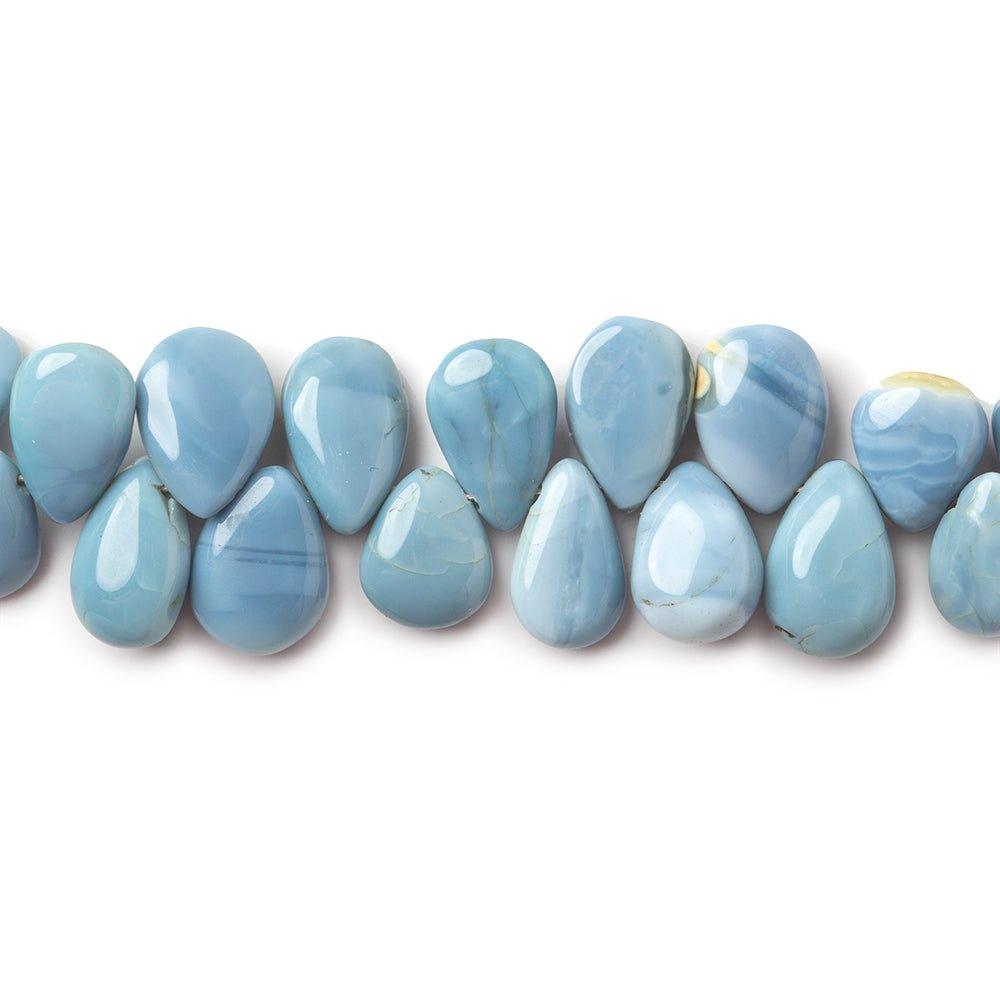 8x6-11x7mm Owyhee Denim Blue Opal plain pear beads 8 inch 58 pieces - The Bead Traders