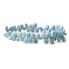 8x6-11x7mm Owyhee Denim Blue Opal plain pear beads 8 inch 58 pieces - The Bead Traders
