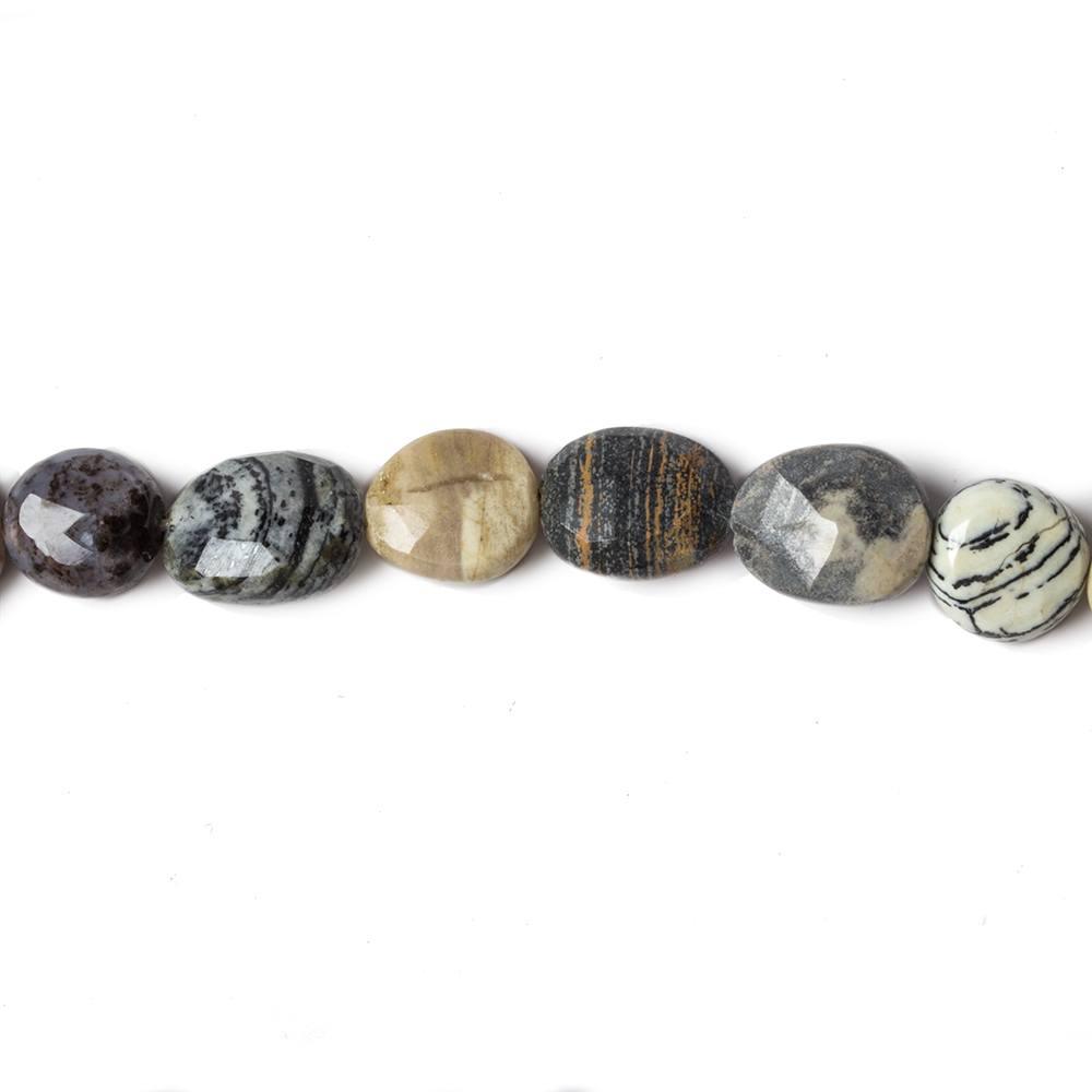 8x6-11x8mm Multi Jasper straight drilled faceted oval beads 13 inch 24 pieces - The Bead Traders