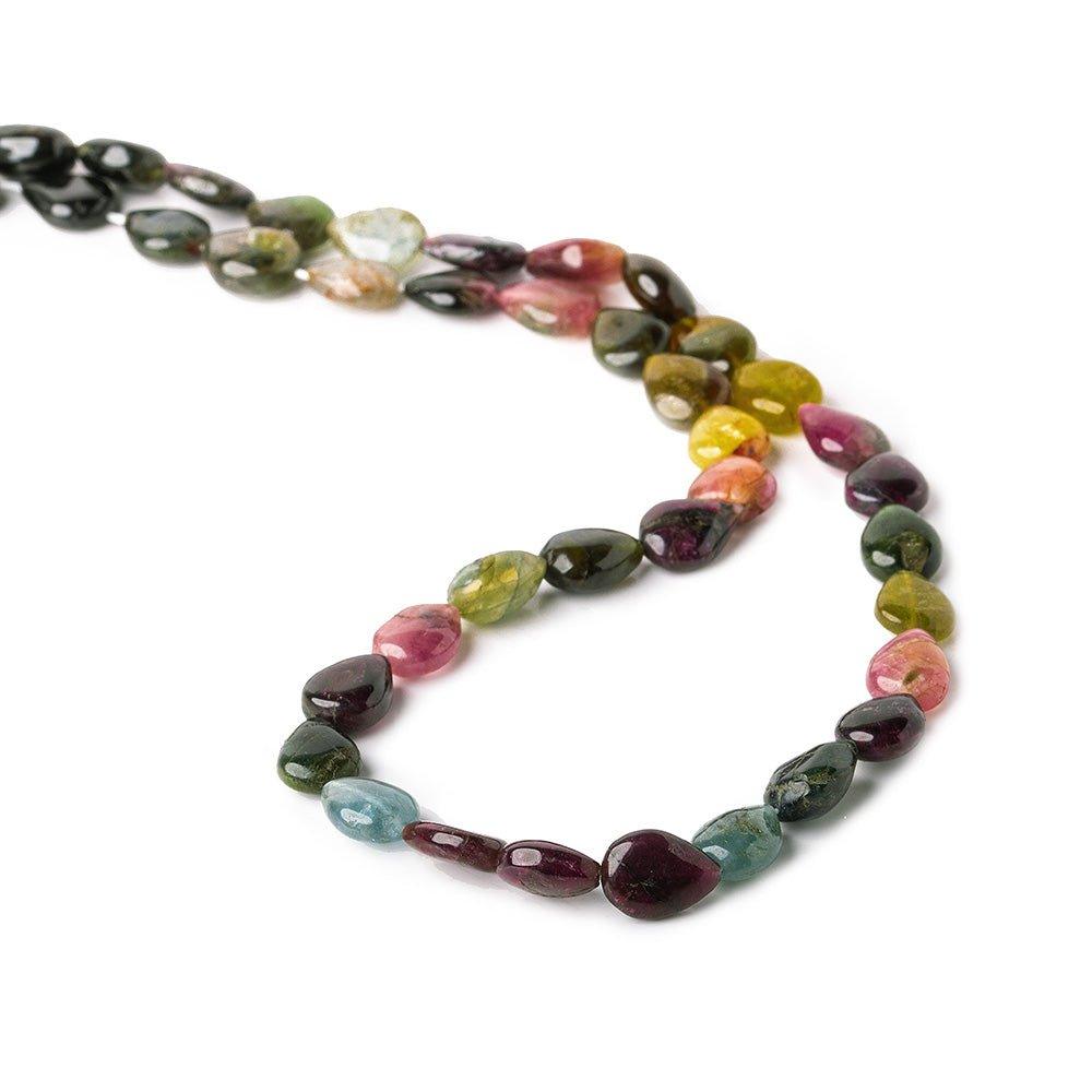 8x6-12x8mm Multi Color Tourmaline Plain Pears 39 beads 15 inch - The Bead Traders