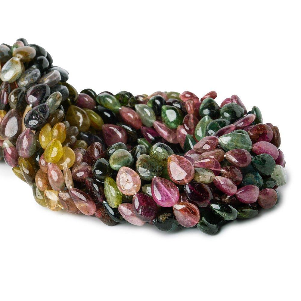 8x6-12x8mm Multi Color Tourmaline Plain Pears 39 beads 15 inch - The Bead Traders