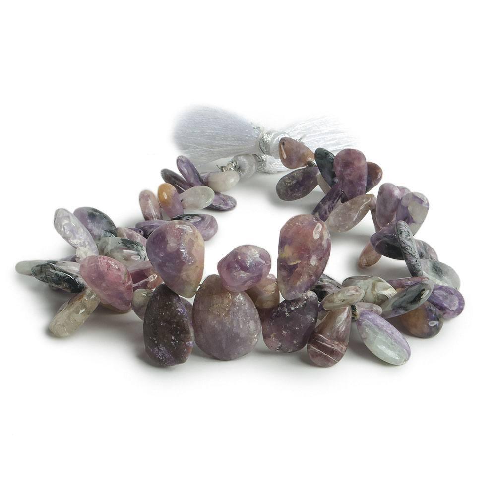 8x6-15x11mm Charoite plain pear beads 7.5 inch 61 pieces - The Bead Traders