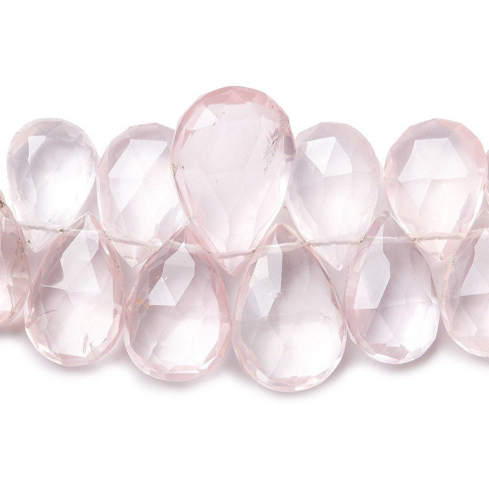 8x6-19x13mm Rose Quartz Faceted Pear Beads 8.25 inch 53 pieces - The Bead Traders