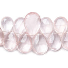 8x6-19x13mm Rose Quartz Faceted Pear Beads 8.25 inch 53 pieces - The Bead Traders