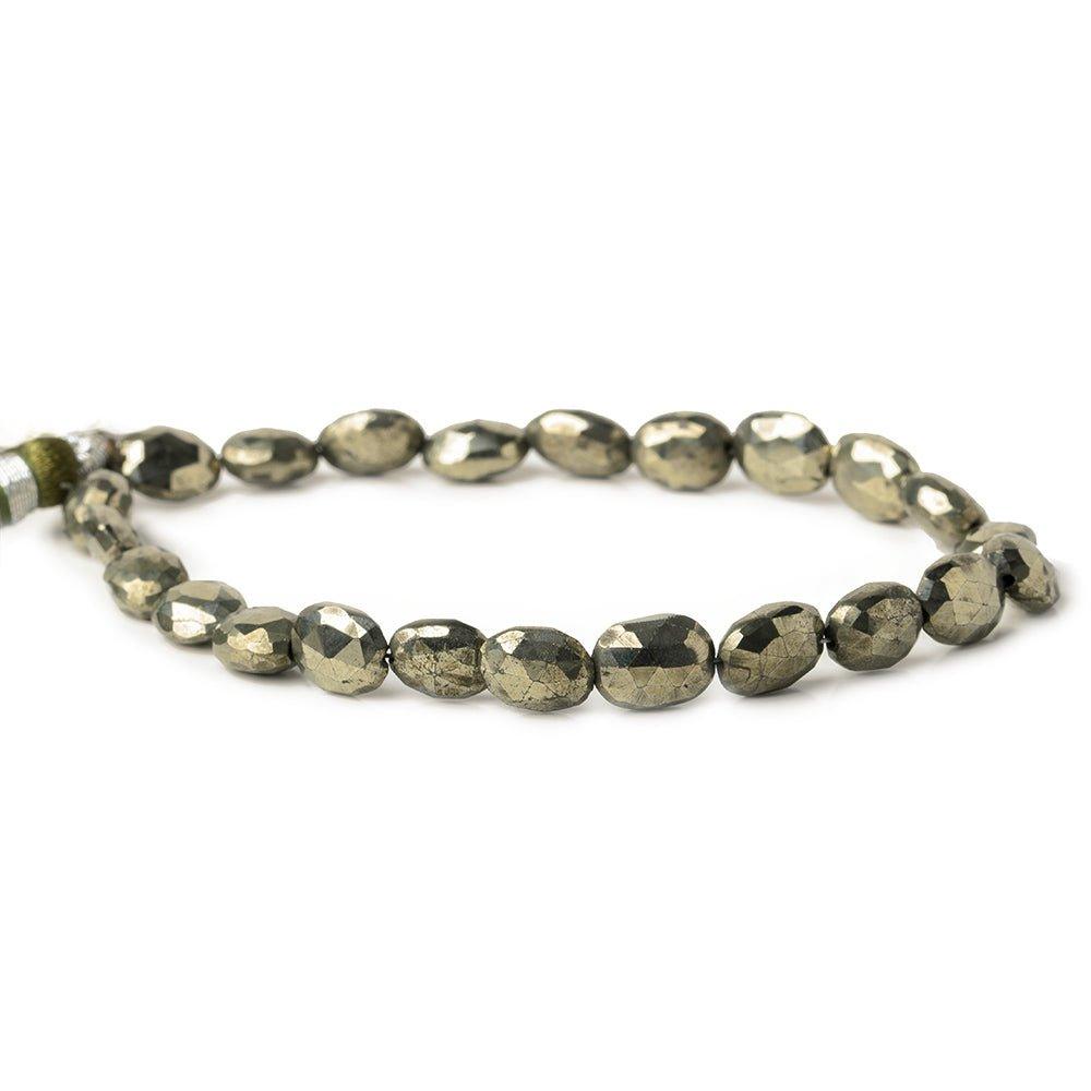 8x6-9.5x7mm Golden Pyrite faceted ovals 8 inch 22 beads - The Bead Traders