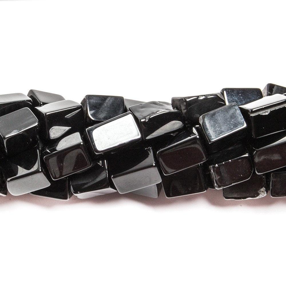 8x6mm Black Chalcedony plain rectangle beads 14.5 inch 43 pieces - The Bead Traders
