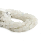 8x6mm Frosted Rainbow Moonstone plain oval beads 7 inch 22 pieces - The Bead Traders