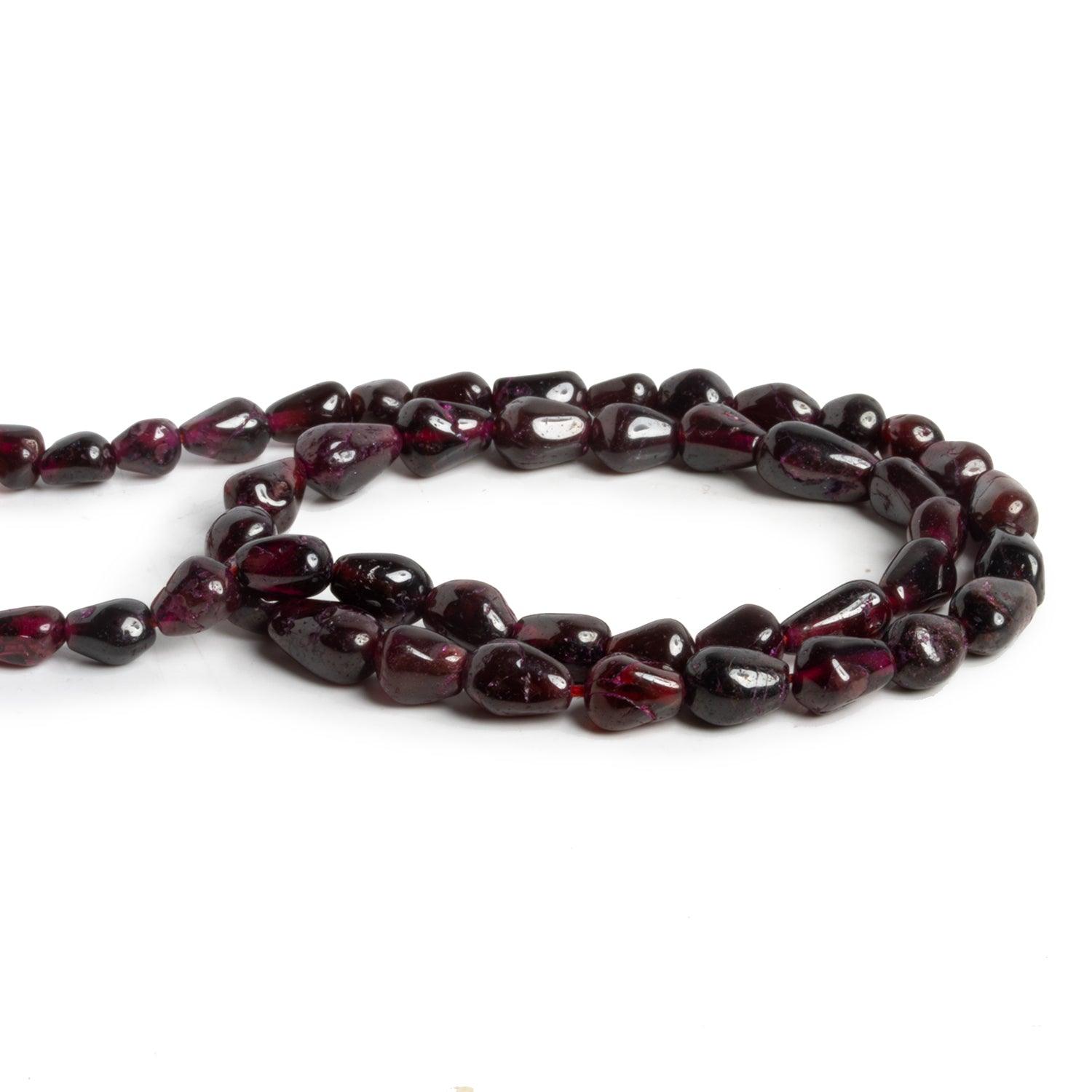 8x6mm Garnet Handcut Teardrops 12 inch 40 beads - The Bead Traders