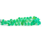 8x6mm Green Chalcedony Faceted Pear Beads 8 inch 56 pieces - The Bead Traders